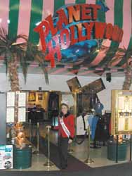 Cammie Sanders, Ms. US Continental 2002, visits Planet Hollywood at the Mall of America in Minnesota.