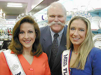 Cammie Sanders, Ms. Florida US Continental 2002, with Rebecca Stone, Miss Florida Teen US Continental 2002, at Carroll's Jewelers on Las Olas in Ft. Lauderdale.  Carroll's and Bob Moorman are very special pageant sponsors!