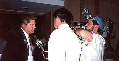 Kevin is interviewed by ABC News at the Florida Democratic Convention in Orlando, Florida.