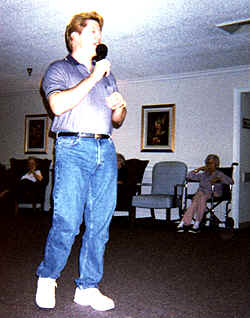 Kevin Sings for the senior residents at Wyndham Lakes Retirement and Nursing Home 